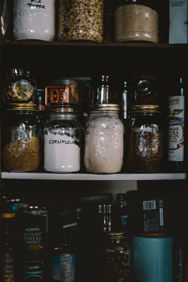 jars of food in pantry